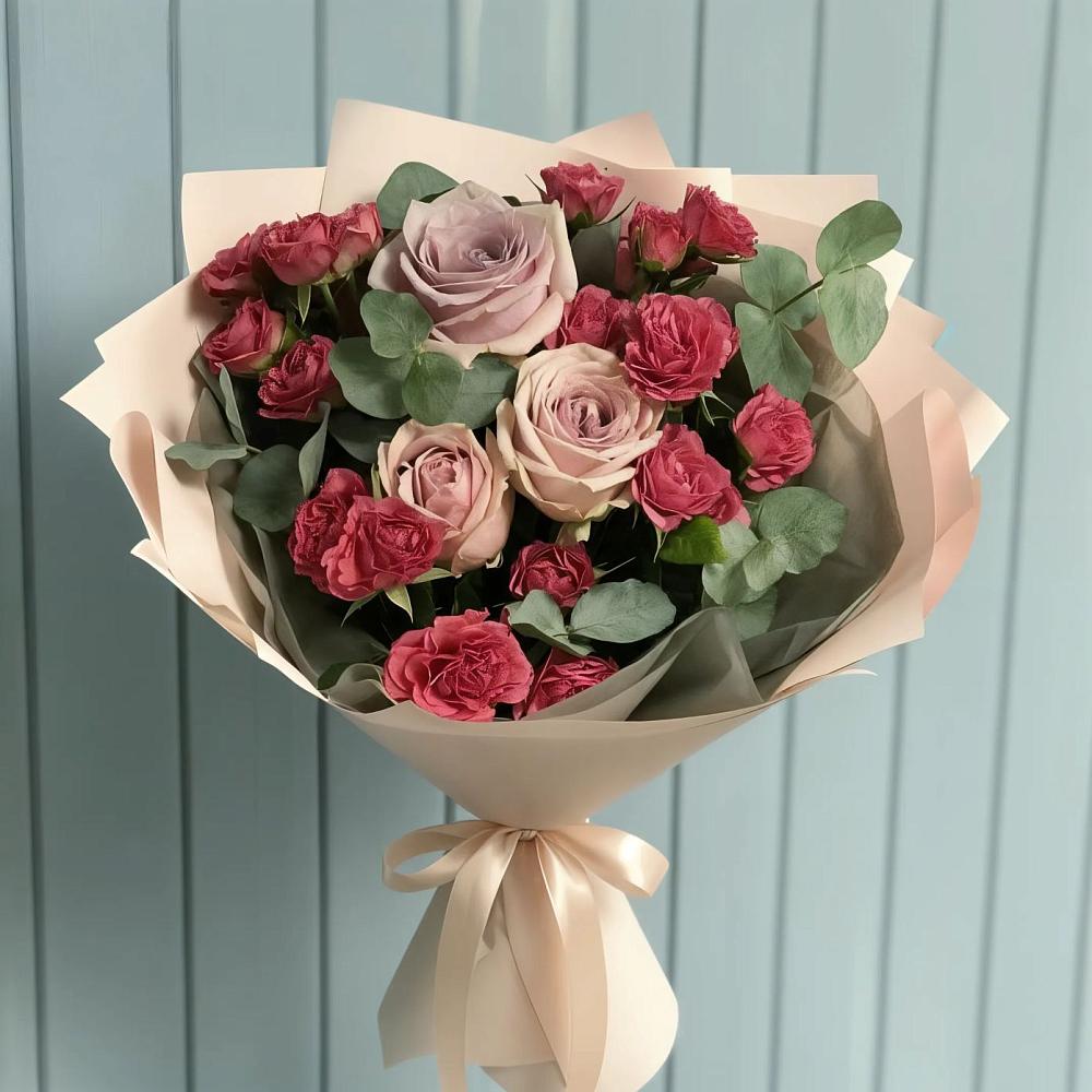 Букет цветов из: Гвоздики и Розы в Комсомольском Республики Калмыкия