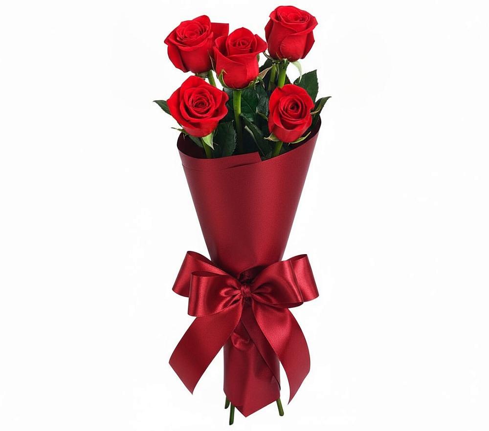 Букет 5 Красных роз Эдлесс Лав в Комсомольском Республики Калмыкия