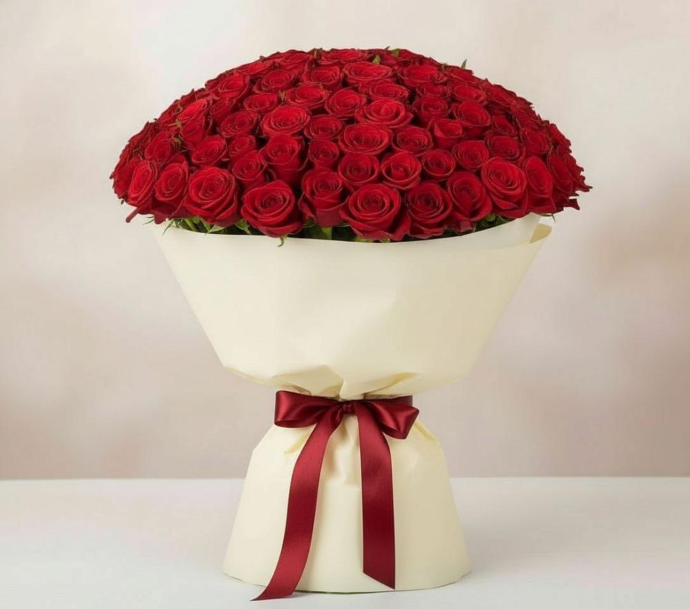 Букет 101 Красная роза Милано в Комсомольском Республики Калмыкия
