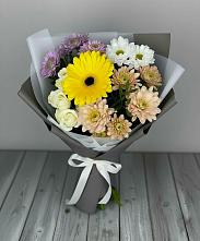 Букет цветов из:  Розы, Герберы и Хризантемы #REPLACE_PRED# Комсомольском Республики Калмыкия