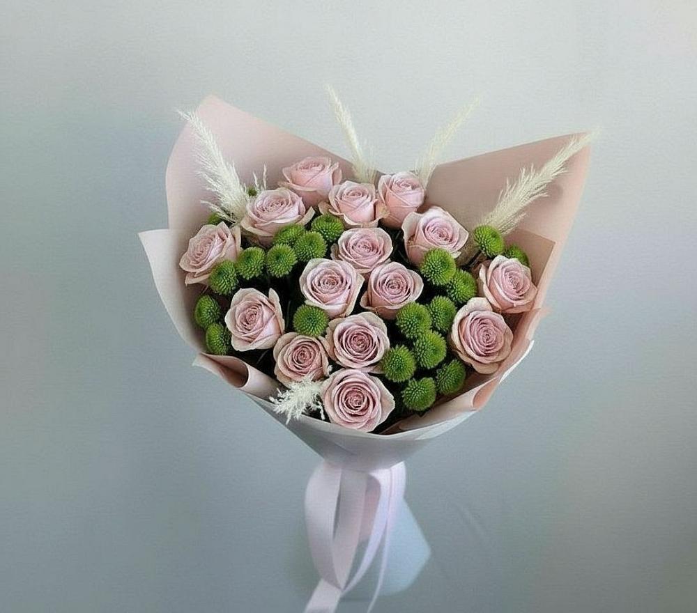 Букет цветов из: Розы и Хризантемы в Комсомольском Республики Калмыкия