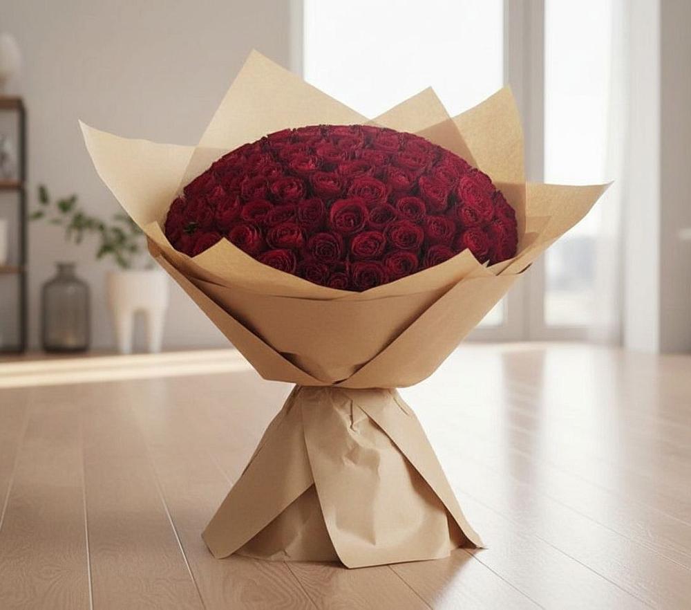 Букет 101 Красная роза в Комсомольском Республики Калмыкия