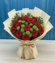 Букет цветов из:  Розы и Хризантемы в Комсомольском Республики Калмыкия